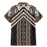 Maori Tukutuku Taniko Motifs Family Matching Mermaid Dress and Hawaiian Shirt Brown Poutama Mix Kowhaiwhai LT7 - Polynesian Pride