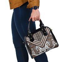 Maori Tukutuku Taniko Motifs Shoulder Handbag Brown Poutama Mix Kowhaiwhai LT7 - Polynesian Pride