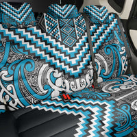 Maori Tukutuku Taniko Motifs Back Car Seat Cover Turquoise Poutama Mix Kowhaiwhai LT7 - Polynesian Pride