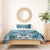 Maori Tukutuku Taniko Motifs Bedding Set Turquoise Poutama Mix Kowhaiwhai