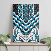 Maori Tukutuku Taniko Motifs Canvas Wall Art Turquoise Poutama Mix Kowhaiwhai LT7 - Polynesian Pride