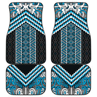 Maori Tukutuku Taniko Motifs Car Mats Turquoise Poutama Mix Kowhaiwhai LT7 - Polynesian Pride
