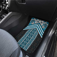Maori Tukutuku Taniko Motifs Car Mats Turquoise Poutama Mix Kowhaiwhai LT7 - Polynesian Pride