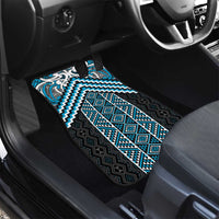 Maori Tukutuku Taniko Motifs Car Mats Turquoise Poutama Mix Kowhaiwhai LT7 - Polynesian Pride