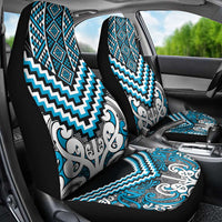 Maori Tukutuku Taniko Motifs Car Seat Cover Turquoise Poutama Mix Kowhaiwhai LT7 - Polynesian Pride