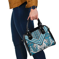 Maori Tukutuku Taniko Motifs Shoulder Handbag Turquoise Poutama Mix Kowhaiwhai LT7 - Polynesian Pride