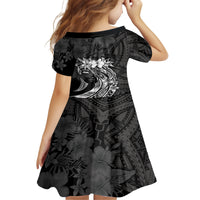 Polynesian Women's Day Family Matching Off Shoulder Long Sleeve Dress and Hawaiian Shirt Plumeria Passion - Black LT7 - Polynesian Pride