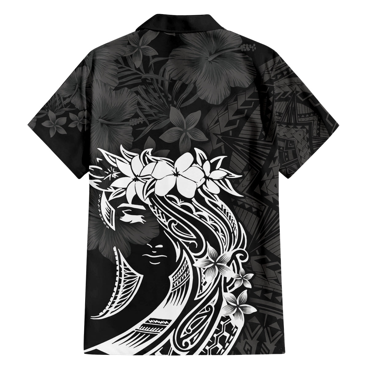 Polynesian Women's Day Family Matching Off Shoulder Long Sleeve Dress and Hawaiian Shirt Plumeria Passion - Black LT7 - Polynesian Pride