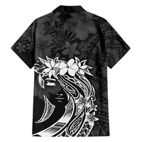 Polynesian Women's Day Family Matching Off Shoulder Long Sleeve Dress and Hawaiian Shirt Plumeria Passion - Black LT7 - Polynesian Pride