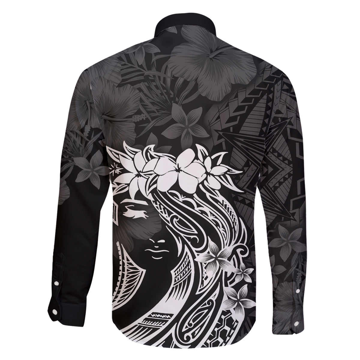 Polynesian Women's Day Family Matching Off Shoulder Short Dress and Hawaiian Shirt Plumeria Passion - Black LT7 - Polynesian Pride