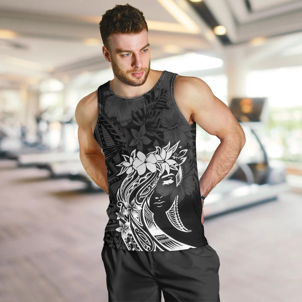 Polynesian Women's Day Men Tank Top Plumeria Passion - Black LT7 Black - Polynesian Pride