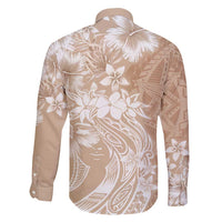Polynesian Women's Day Family Matching Short Sleeve Bodycon Dress and Hawaiian Shirt Plumeria Passion - Beige LT7 - Polynesian Pride