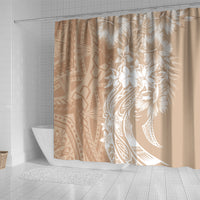 Polynesian Women's Day Shower Curtain Plumeria Passion - Beige LT7 - Polynesian Pride