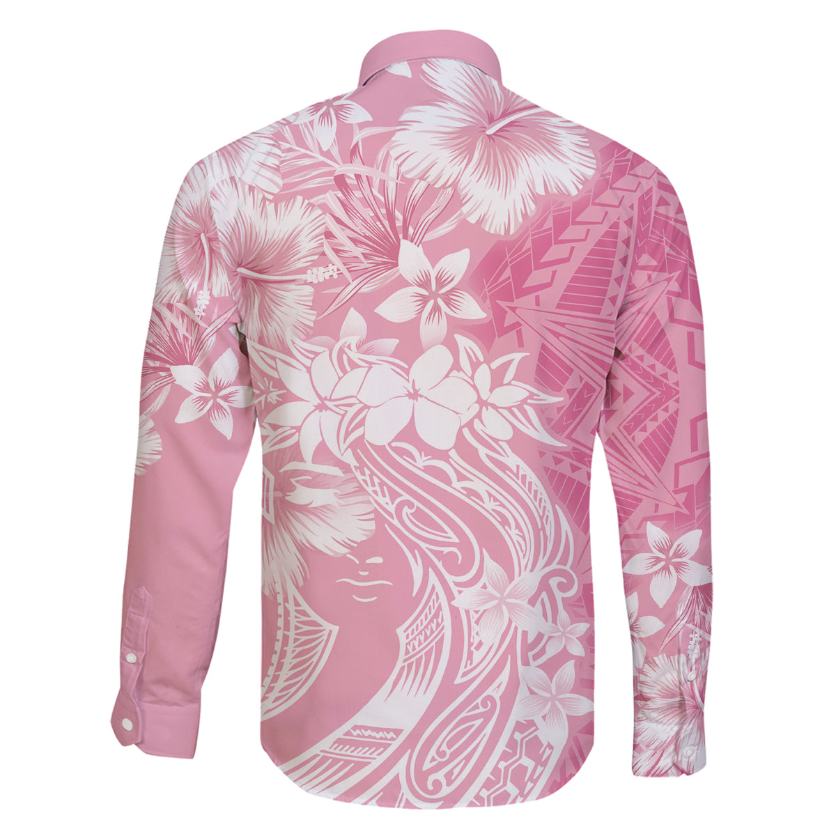 Polynesian Women's Day Family Matching Long Sleeve Bodycon Dress and Hawaiian Shirt Plumeria Passion - Pink LT7 - Polynesian Pride