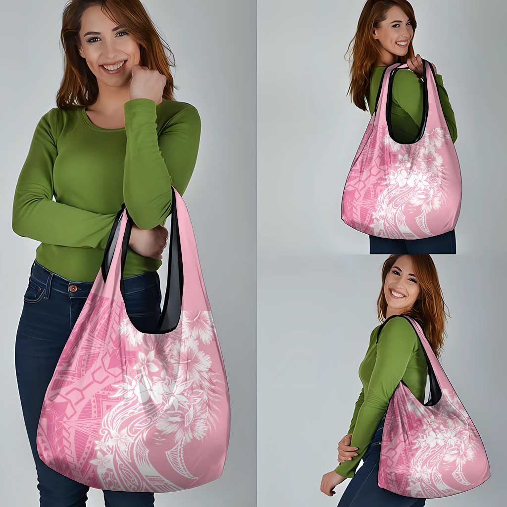 Polynesian Women's Day Grocery Bag Plumeria Passion - Pink