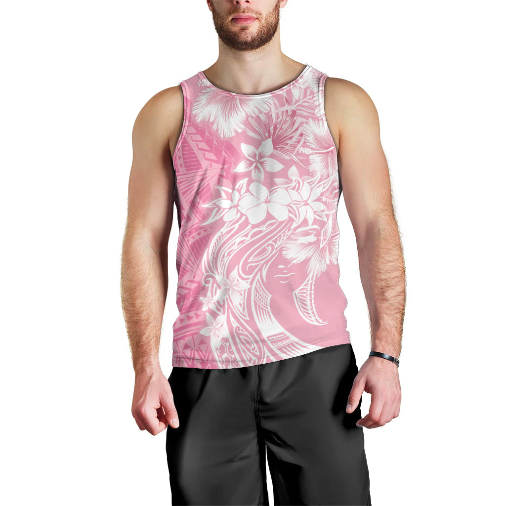 Polynesian Women's Day Men Tank Top Plumeria Passion - Pink LT7 - Polynesian Pride