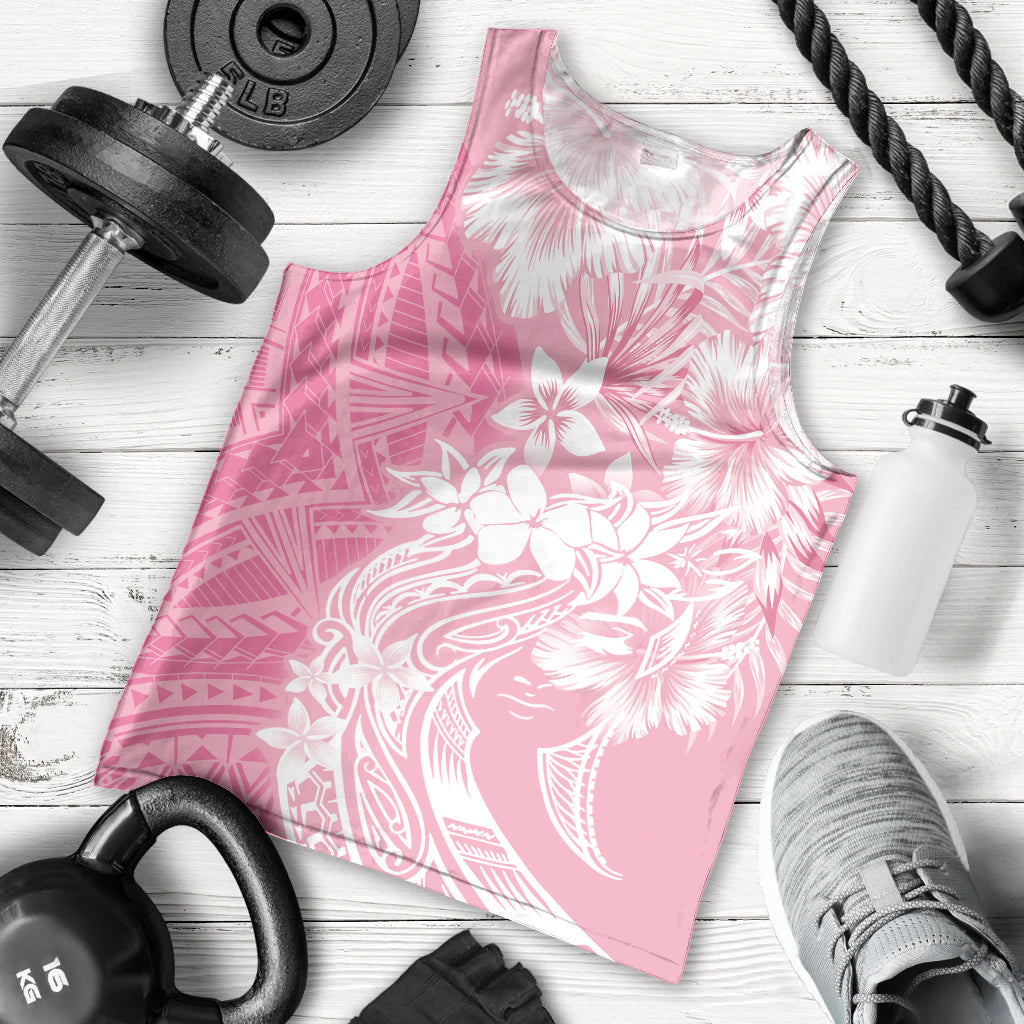 Polynesian Women's Day Men Tank Top Plumeria Passion - Pink LT7 - Polynesian Pride