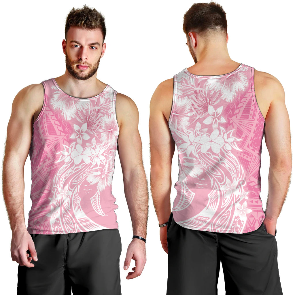 Polynesian Women's Day Men Tank Top Plumeria Passion - Pink LT7 - Polynesian Pride