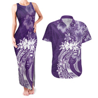 Polynesian Women's Day Couples Matching Tank Maxi Dress and Hawaiian Shirt Plumeria Passion - Purple LT7 Purple - Polynesian Pride
