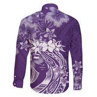 Polynesian Women's Day Family Matching Off Shoulder Maxi Dress and Hawaiian Shirt Plumeria Passion - Purple LT7 - Polynesian Pride