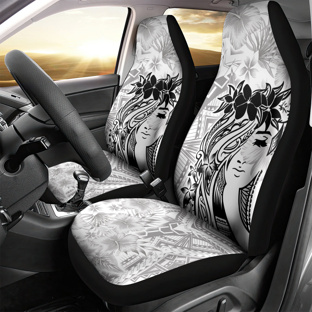 Polynesian Women's Day Car Seat Cover Plumeria Passion - White LT7 - Polynesian Pride
