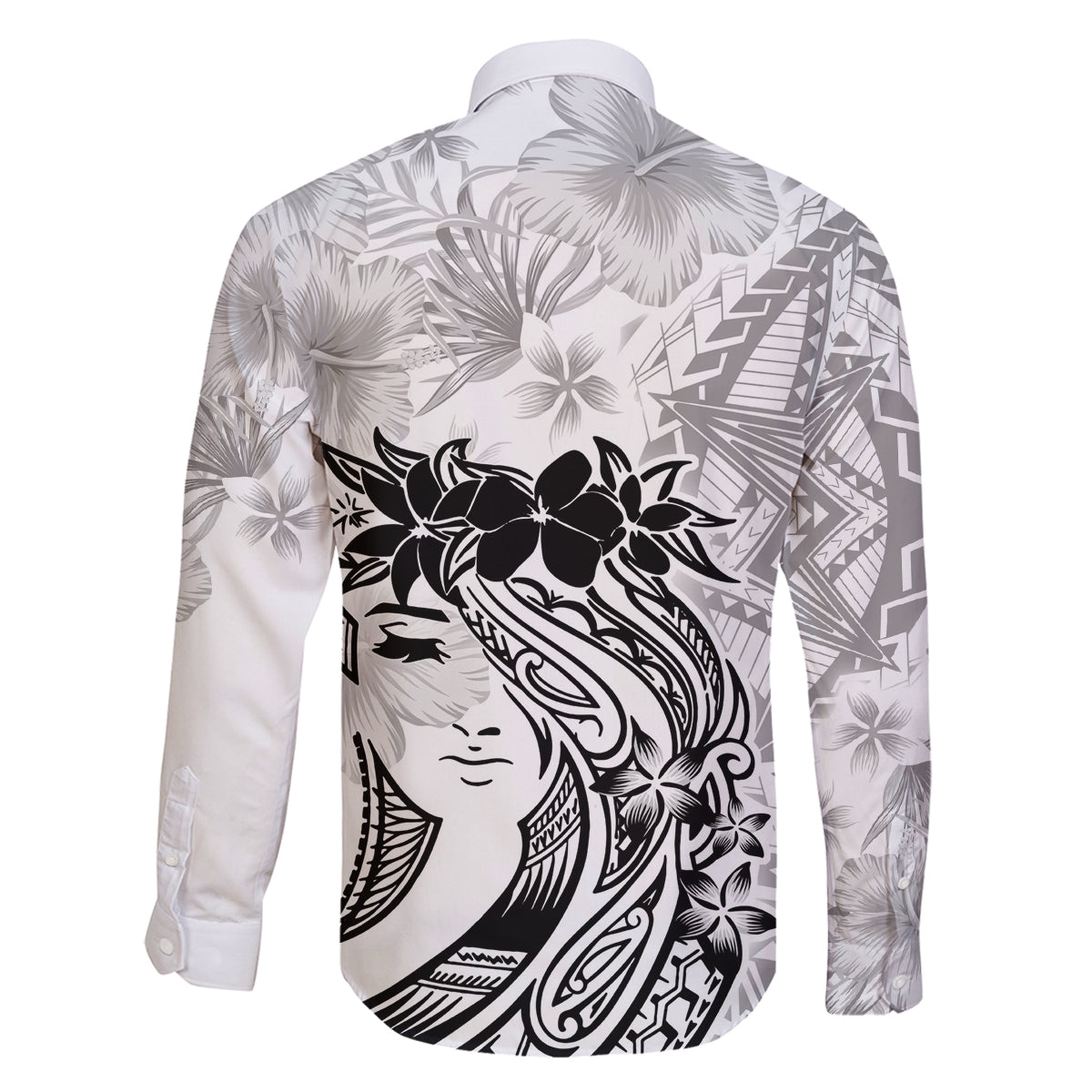 Polynesian Women's Day Family Matching Long Sleeve Bodycon Dress and Hawaiian Shirt Plumeria Passion - White LT7 - Polynesian Pride