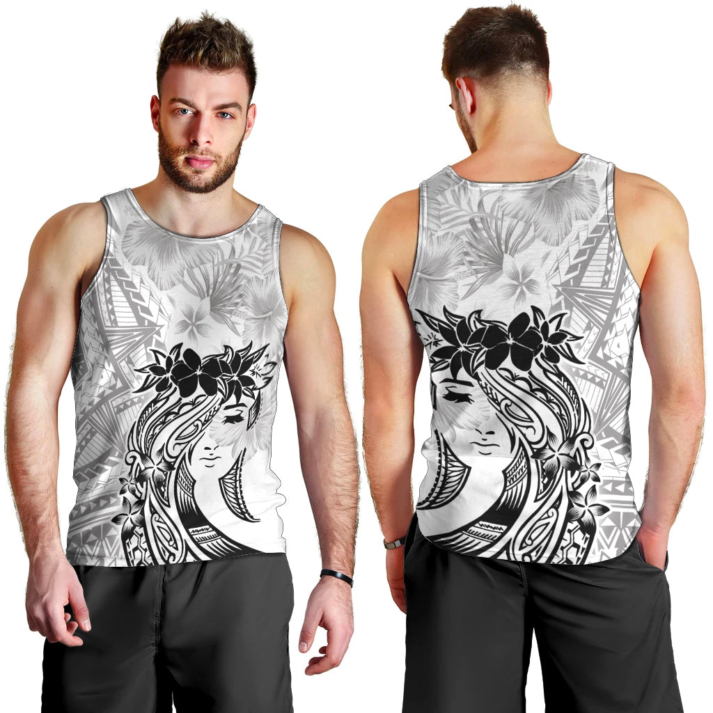 Polynesian Women's Day Men Tank Top Plumeria Passion - White LT7 - Polynesian Pride