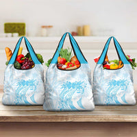Polynesian Women's Day Grocery Bag Plumeria Passion - Turquoise