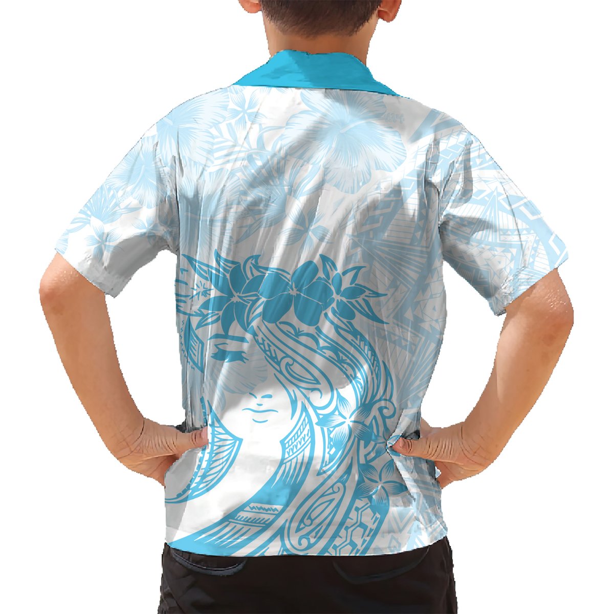 Polynesian Women's Day Hawaiian Shirt Plumeria Passion - Turquoise LT7 - Polynesian Pride