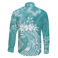 Polynesian Women's Day Family Matching Off Shoulder Short Dress and Hawaiian Shirt Plumeria Passion - Teal LT7 - Polynesian Pride