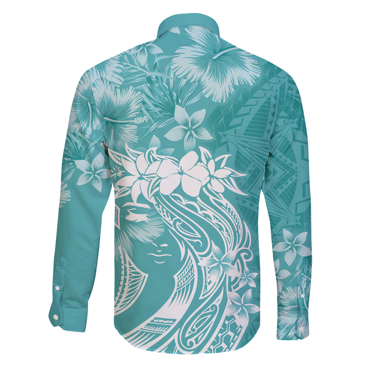 Polynesian Women's Day Family Matching Summer Maxi Dress and Hawaiian Shirt Plumeria Passion - Teal LT7 - Polynesian Pride