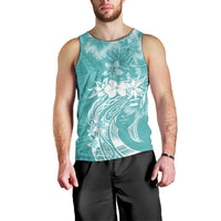 Polynesian Women's Day Men Tank Top Plumeria Passion - Teal LT7 - Polynesian Pride