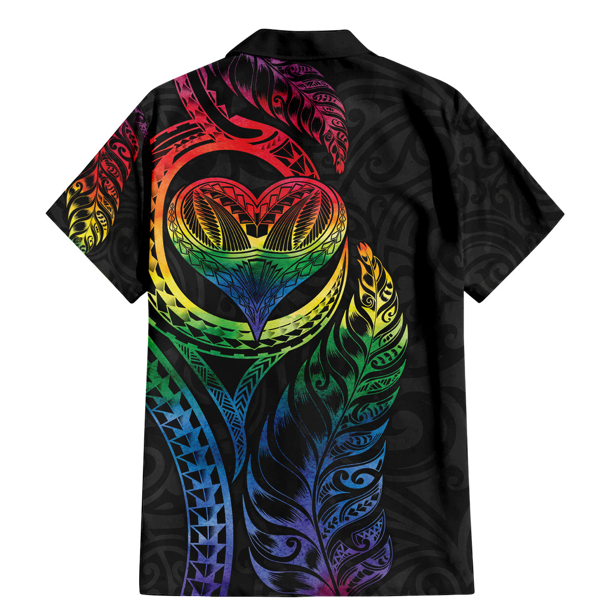 New Zealand Pride Family Matching Mermaid Dress and Hawaiian Shirt Takatapui Rainbow Fern LT7 - Polynesian Pride