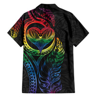 New Zealand Pride Family Matching Puletasi and Hawaiian Shirt Takatapui Rainbow Fern LT7 - Polynesian Pride