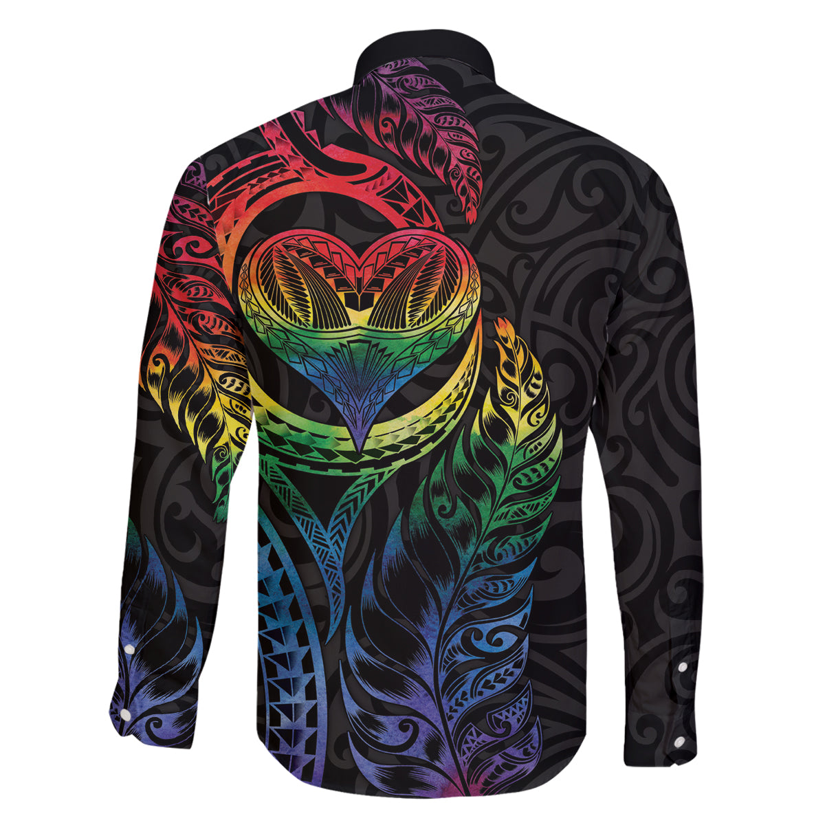 New Zealand Pride Family Matching Puletasi and Hawaiian Shirt Takatapui Rainbow Fern LT7 - Polynesian Pride