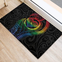 New Zealand Pride Rubber Doormat Takatapui Rainbow Fern
