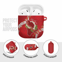 Hawaii Island Flowers Lei AirPods Case Ohia Lehua Scarlet Red