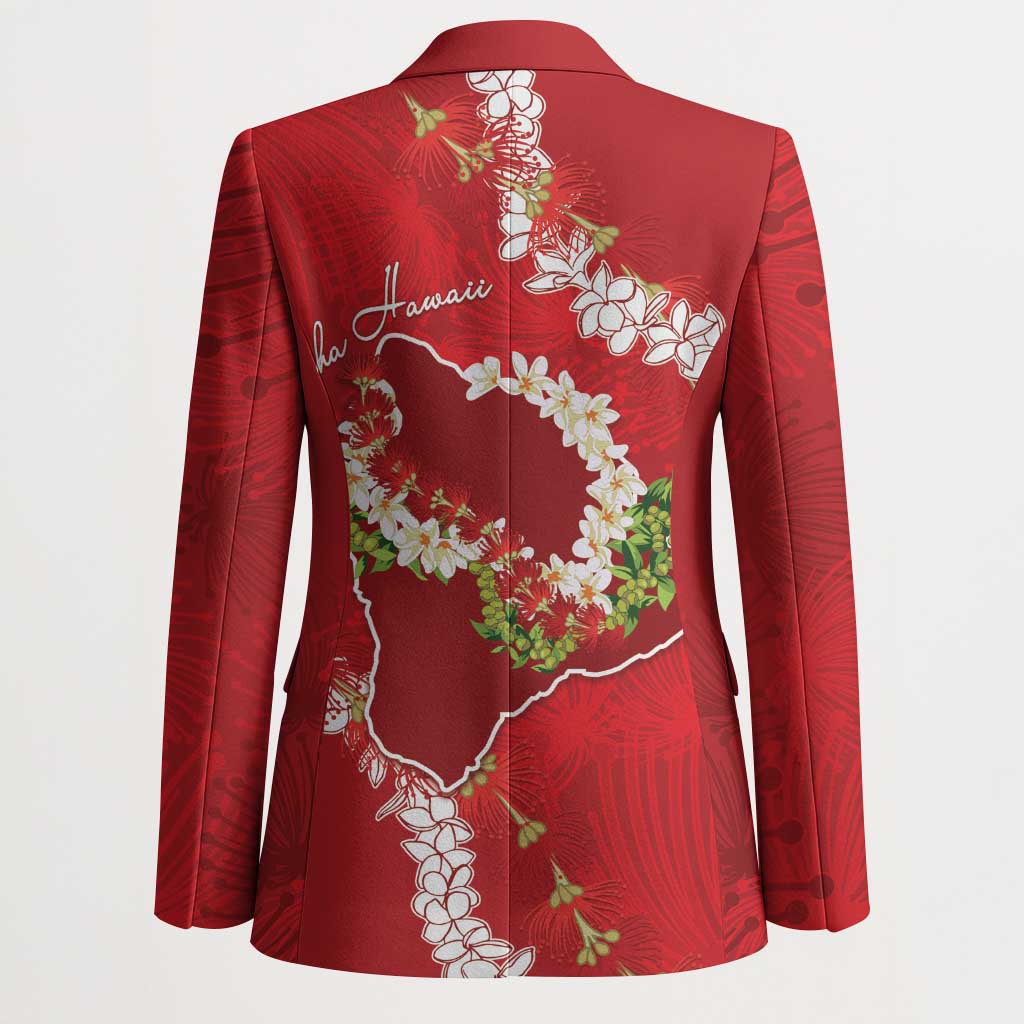 Hawaii Island Flowers Lei Blazer Ohia Lehua Scarlet Red