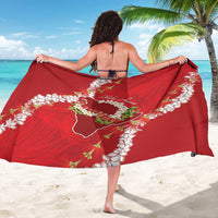 Hawaii Island Flowers Lei Sarong Ohia Lehua Scarlet Red