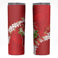 Hawaii Island Flowers Lei Skinny Tumbler Ohia Lehua Scarlet Red LT7 Red - Polynesian Pride