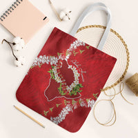 Hawaii Island Flowers Lei Tote Bag Ohia Lehua Scarlet Red