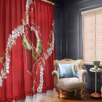Hawaii Island Flowers Lei Window Curtain Ohia Lehua Scarlet Red LT7 - Polynesian Pride