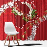 Hawaii Island Flowers Lei Window Curtain Ohia Lehua Scarlet Red LT7 - Polynesian Pride