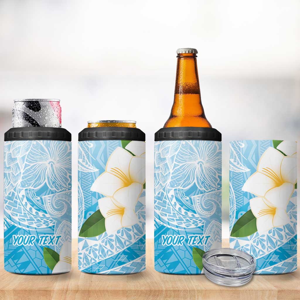 Guam Chamorro Guasali Flowers 4 in 1 Can Cooler Tumbler Aqua Gradient