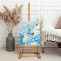Guam Chamorro Guasali Flowers Canvas Wall Art Aqua Gradient LT7
