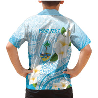 Guam Chamorro Guasali Flowers Family Matching Mermaid Dress and Hawaiian Shirt Aqua Gradient LT7 - Polynesian Pride