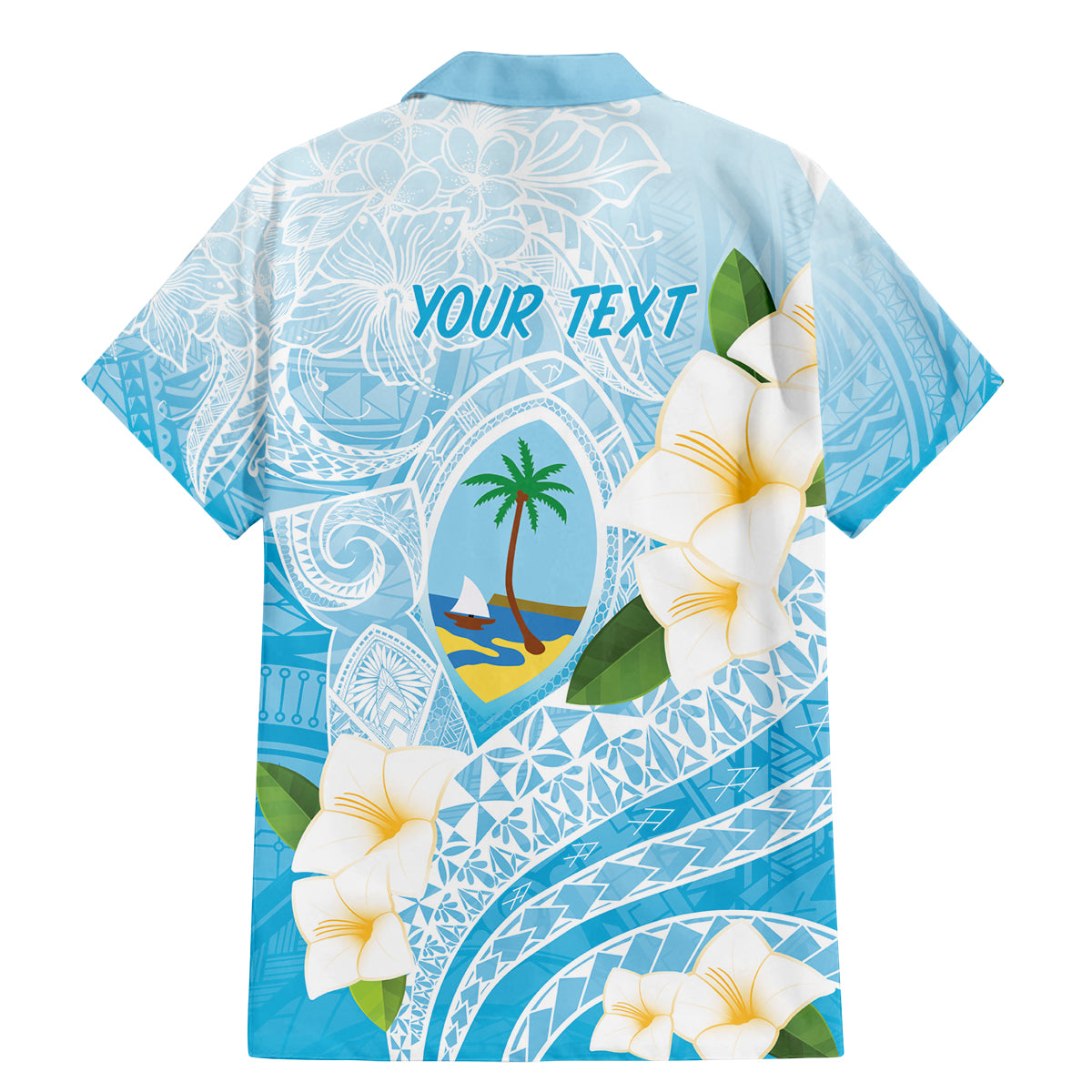 Guam Chamorro Guasali Flowers Family Matching Mermaid Dress and Hawaiian Shirt Aqua Gradient LT7 - Polynesian Pride