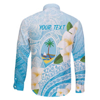 Guam Chamorro Guasali Flowers Family Matching Short Sleeve Bodycon Dress and Hawaiian Shirt Aqua Gradient LT7 - Polynesian Pride