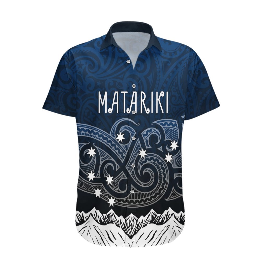 Personalised New Zealand Hawaiian Shirt Matariki Maori Patterns - Gradient LT7 Black - Polynesian Pride