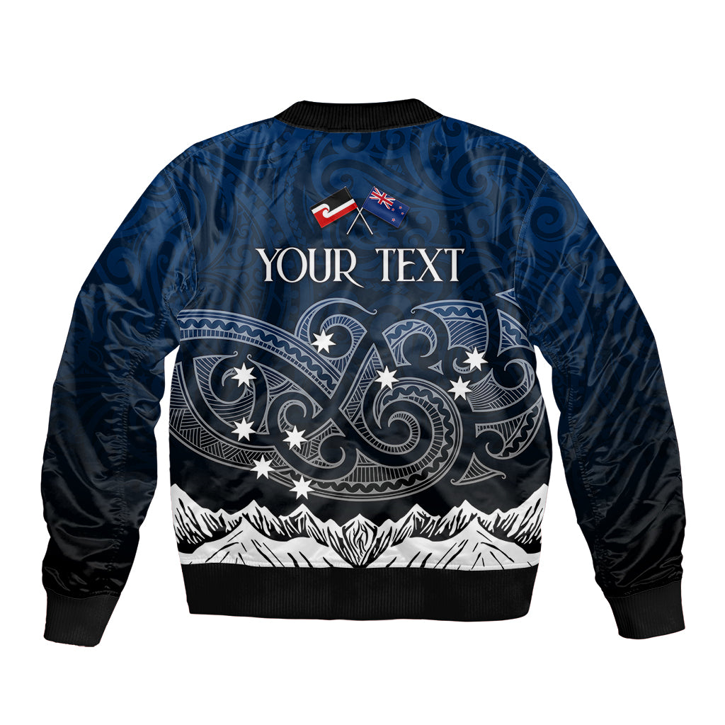 Personalised New Zealand Sleeve Zip Bomber Jacket Matariki Maori Patterns - Gradient LT7 - Polynesian Pride